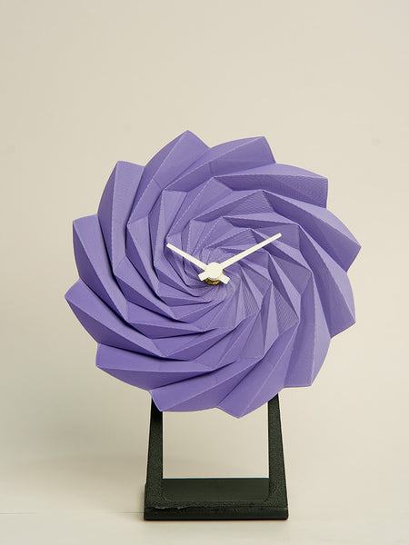 Purple geometric desk clock for stylish workspace or home decor