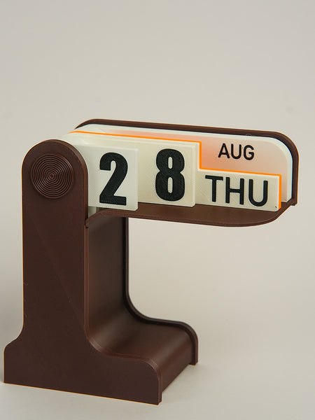 LayerStory FlipDate Retro Perpetual Desk Calendar in Brown with vintage flip design