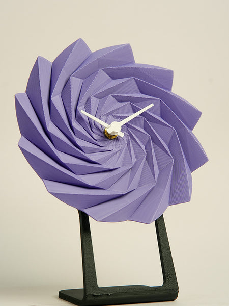 Purple geometric desk clock for stylish workspace or home decor