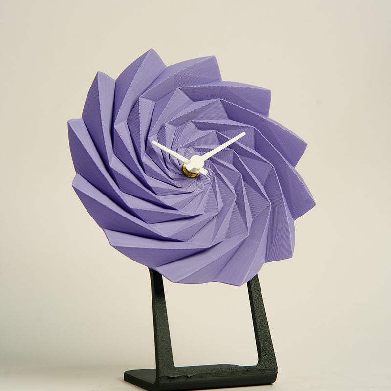 Purple geometric desk clock for stylish workspace or home decor