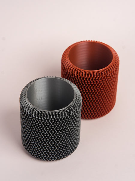 Hexa Weave desk accessory for pens, brushes, and stationery