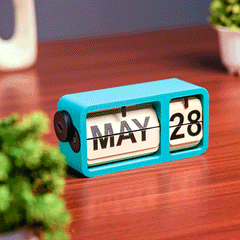 LayerStory “FlipFrame” Desk Calendar – Teal Minimalist Perpetual Date Display