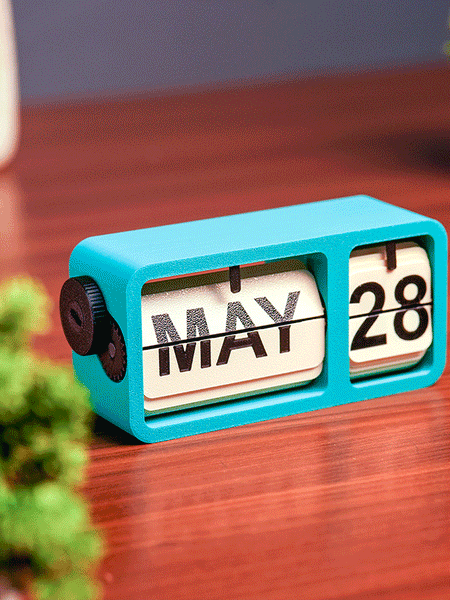 LayerStory “FlipFrame” Desk Calendar – Teal Minimalist Perpetual Date Display