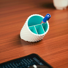 Tilt Hexa Desk Organizer – angled hexagonal pen holder by LayerStory
