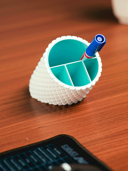 Tilt Hexa Desk Organizer – angled hexagonal pen holder by LayerStory